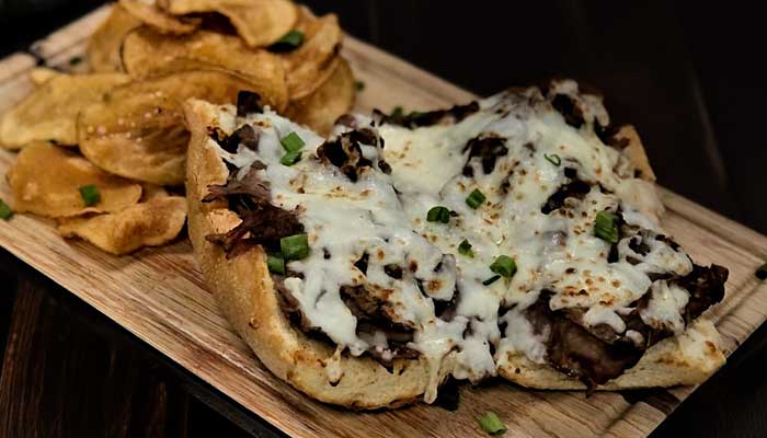 The Lodge of Spring Grove restaurant and bar in Illinois serves Italian beef sandwiches